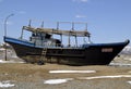 Abandoned North Korean fishing schooner on the shore of the Sea of Ã¢â¬â¹Ã¢â¬â¹Japan, Primorye, Russia.